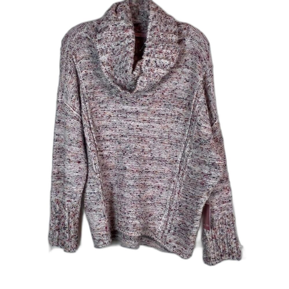 Room 34 (Dex) Rainbow Marl Chunky Knit Cowl Neck Sweater Small Oversized NWT